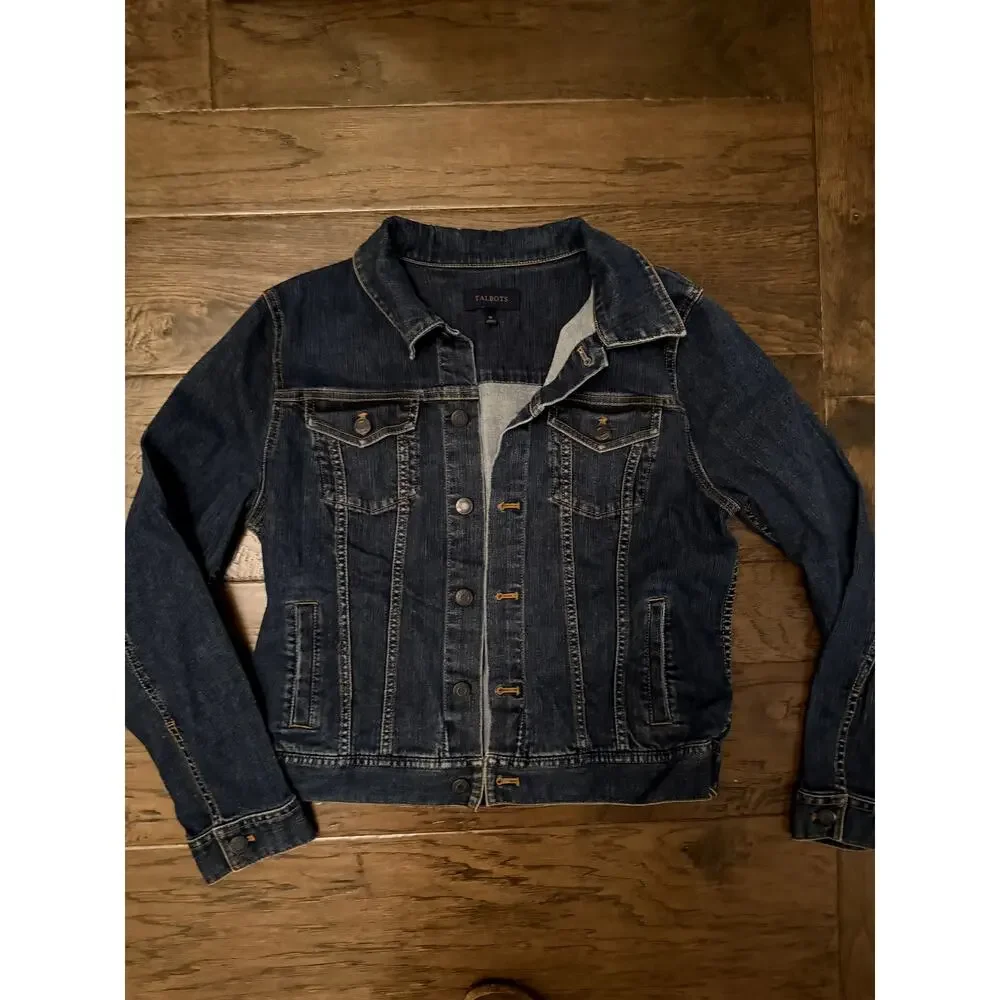 Talbots Women's Classic Denim Jacket - Medium Blue Wash‎
